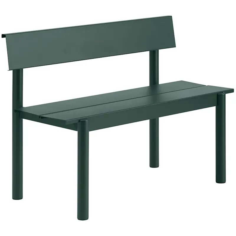 Linear Bänk Med Ryggstöd 110 cm, Mörkgrön Begränsat erbjudande