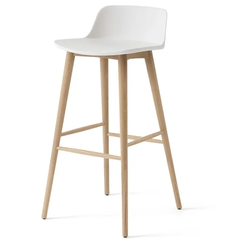 Populärt val Rely HW123 Lågt Ryggstöd 75 cm, Lackerad Ek / Vit