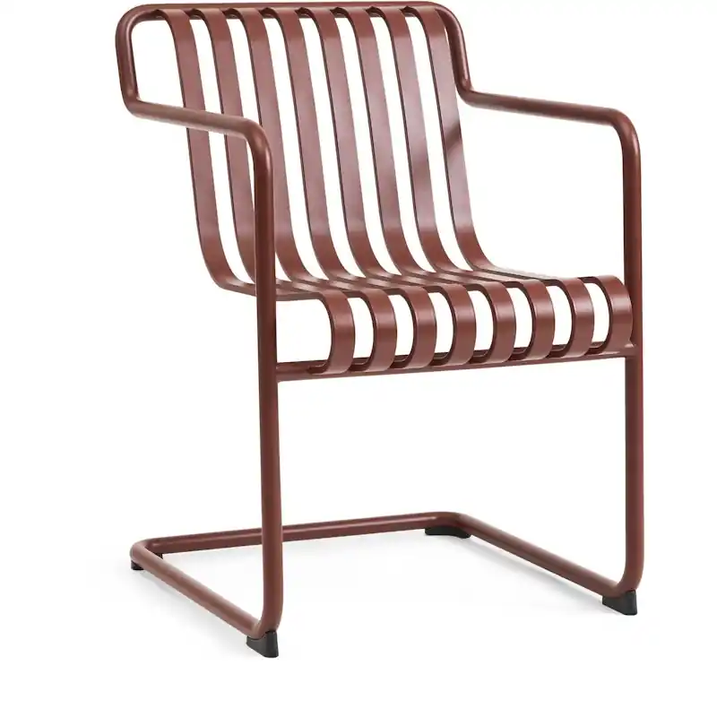 Reapris Palissade Cantilever Dining Armchair, Iron red powder coated steel