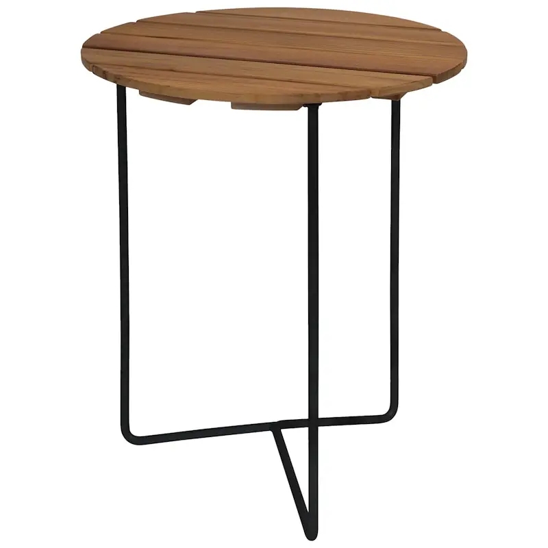 Table 6B 60 Dark red oak with black steel base Rabatter