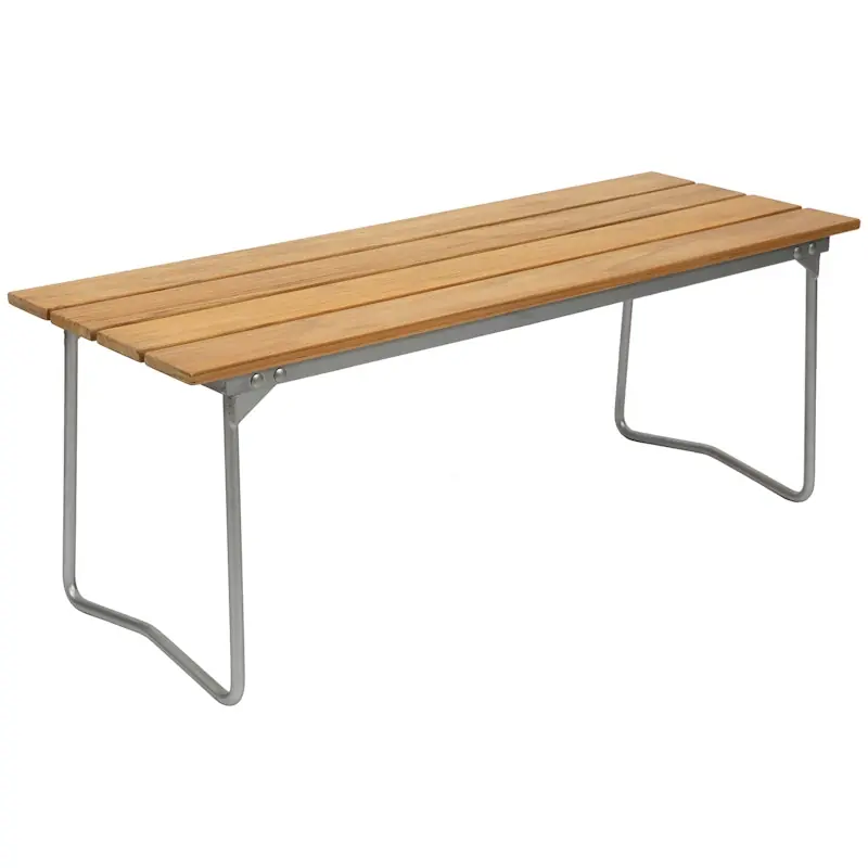 Rabatter Bänk 8 110 cm, Obehandlad Teak / Varmförzinkat Stål