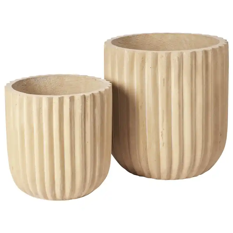 Fiber Krukor Antique Beige, 2-pack Extra rabatt