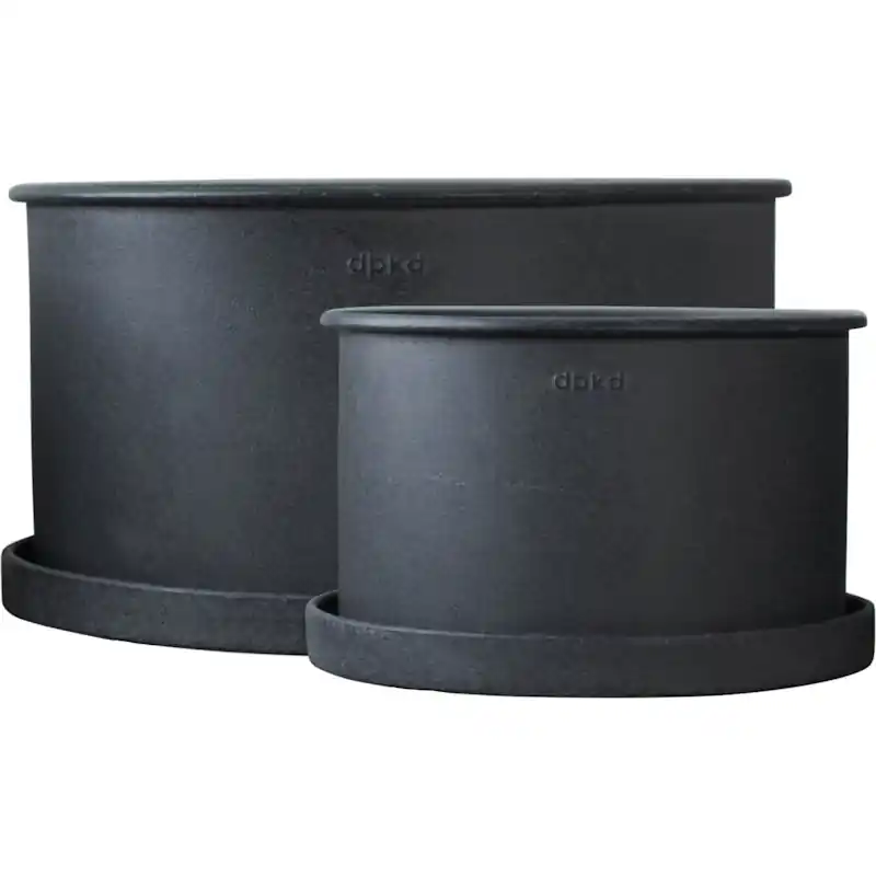 Snabb frakt Plant Bowl Kruka 2-pack, Svart