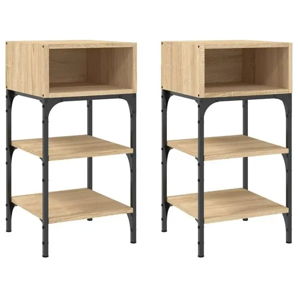 vidaXL Sängbord 2 st sonoma-ek 35x34,5x70 cm konstruerat trä Reapris