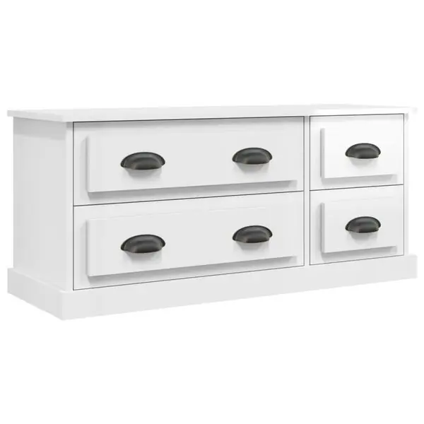 Kampanj vidaXL Tv-bänk vit högglans 100x35,5x45 cm konstruerat trä
