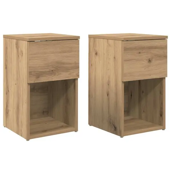 Endast denna vecka vidaXL Sängskåp 2 pcs Artisan-ek 29 x 31,5 x 49 cm Konstruerat trä