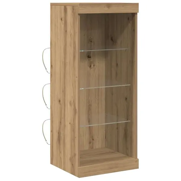 Billig vidaXL LED-sido bord Artisan Ek 41 x 37 x 100 cm Konstruerat trä
