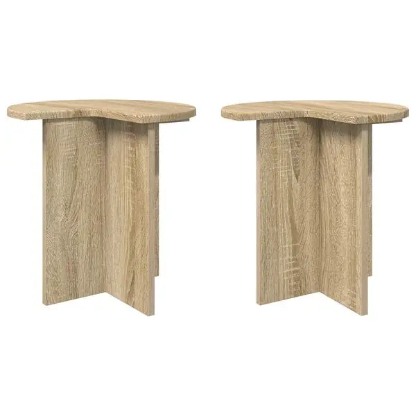 Populärt val vidaXL Sidobord 2 pcs Sonoma-ek &Oslash; 39 x 38 cm Konstruerat trä