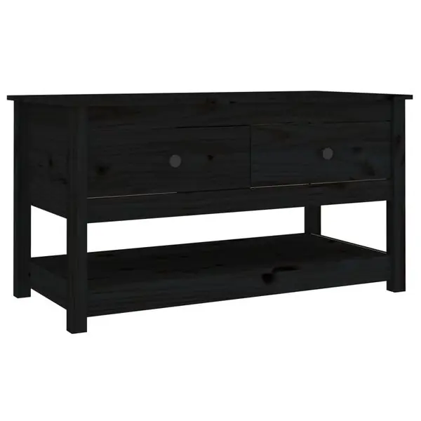 vidaXL Soffbord svart 102x49x55 cm massiv furu I lager