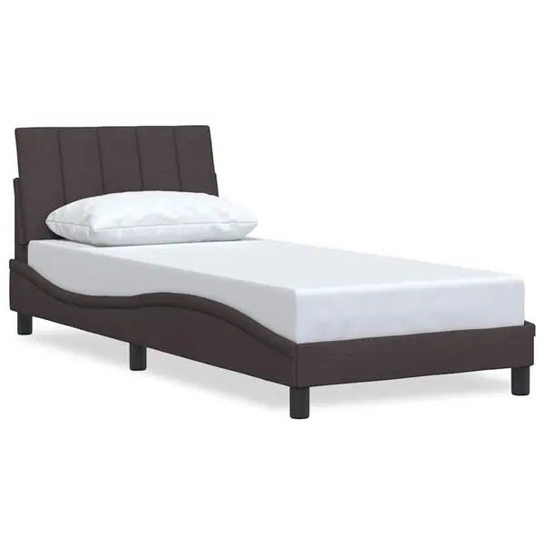 Nedsatt pris vidaXL Bed Frame without Mattress "Hanko" Dark Brown 80x200 cm Fabric