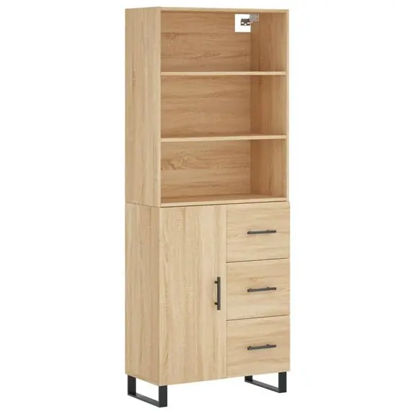 vidaXL Högskåp sonoma-ek 69,5x34x180 cm konstruerat trä Reapris