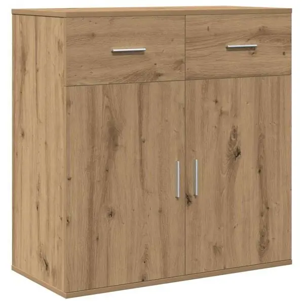 Snabb leverans vidaXL Sideboard med låda Artisan Ek 78 x 38 x 80 cm Konstruerat trä