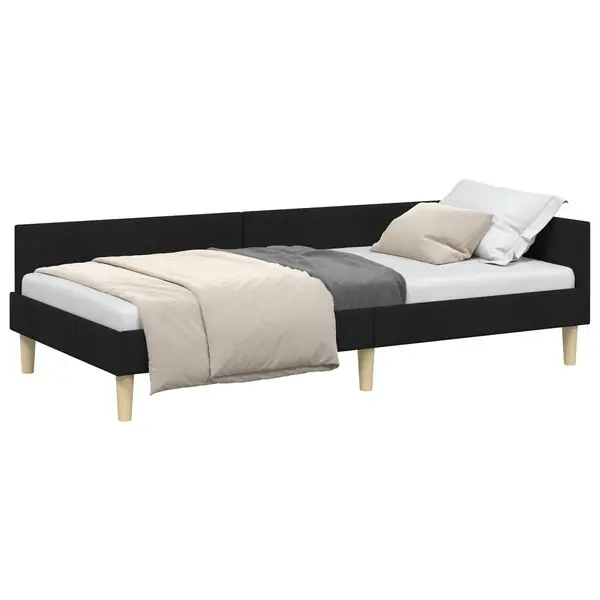 vidaXL Hörn Sängram Svart 80 x 200 cm tyg Säker betalning
