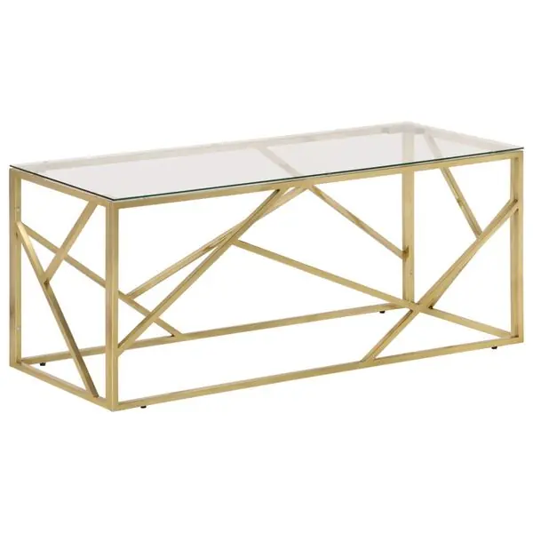 Erbjudandepris vidaXL Soffbord guld rostfritt stål och härdat glas