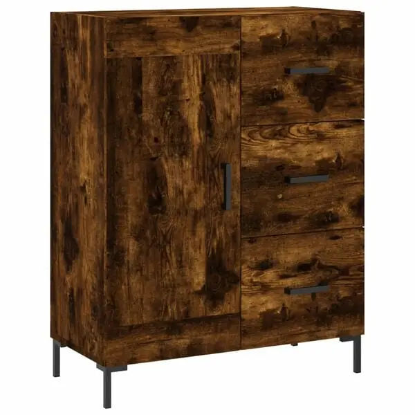 risnedsättning vidaXL Skänk rökfärgad ek 69,5x34x90 cm konstruerat trä