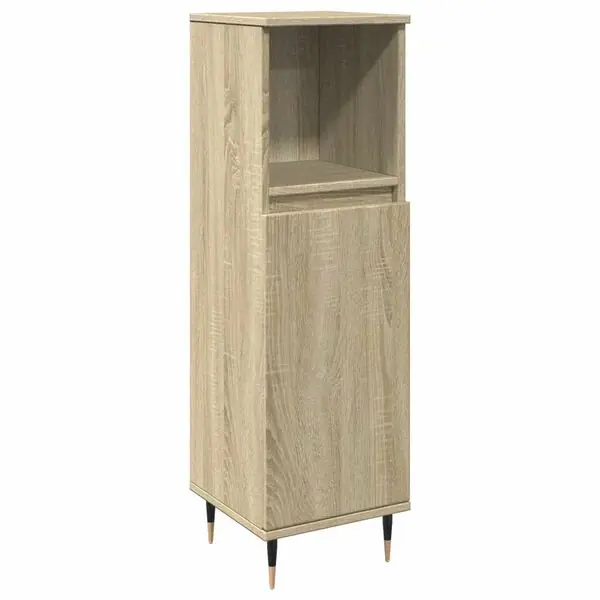 vidaXL Badrumsskåp sonoma-ek 30x30x100cm konstruerat trä Billigare