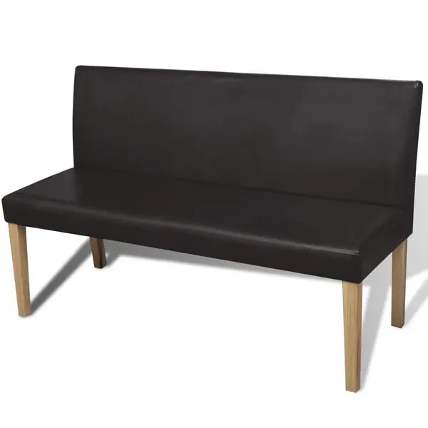 vidaXL Bänk 139,5 cm mörkbrun konstläder Billig