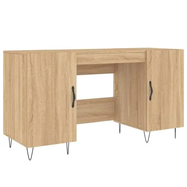 vidaXL Skrivbord sonoma-ek 140x50x75 cm konstruerat trä Billig