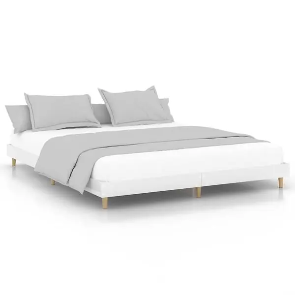 Kundfavorit vidaXL Sängram vit högglans 200x200 cm konstruerad trä