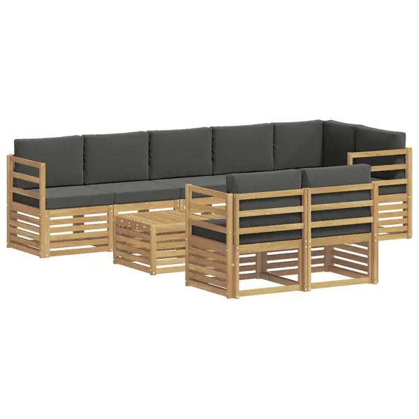 Begränsat antal vidaXL Utomhussoffset 8 pcs Vit och antracit 59 x 59 x 37 cm Polyester