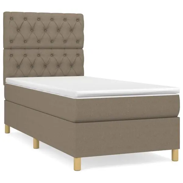 I lager vidaXL Ramsäng med madrass taupe 80x200 cm tyg