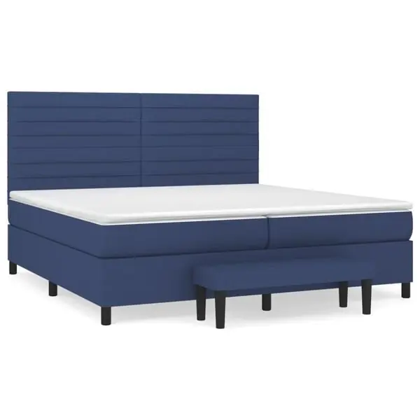vidaXL Ramsäng med madrass blå 200x200 cm tyg Beställ idag