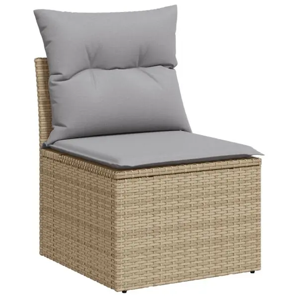 Snabb frakt vidaXL Trädgårdsoffset 7 pcs Beige och Ljusgrå konstrotting