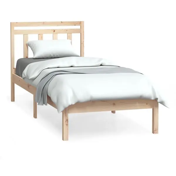 vidaXL Sängram massivt trä 75x190 cm Trygg betalning