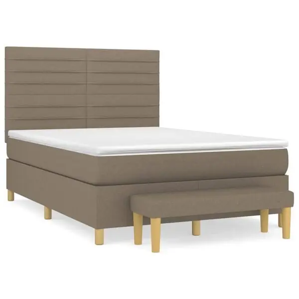 Beställ nu vidaXL Ramsäng med madrass taupe 140x190 cm tyg