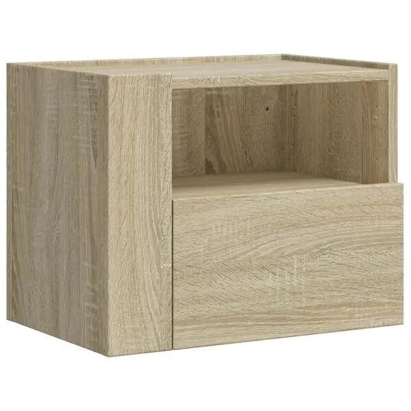 vidaXL Väggmonterat sängbord sonoma-ek 45x30x35 cm Lågt pris