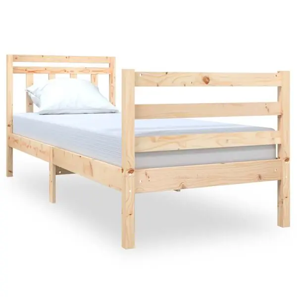 vidaXL Sängram massivt trä 75x190 cm Snabb leverans