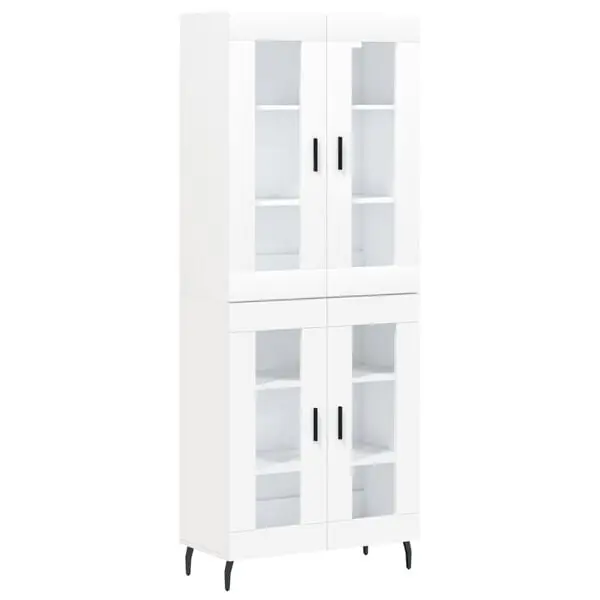 vidaXL Högskåp vit 69,5x34x180 cm konstruerat trä Rabatt