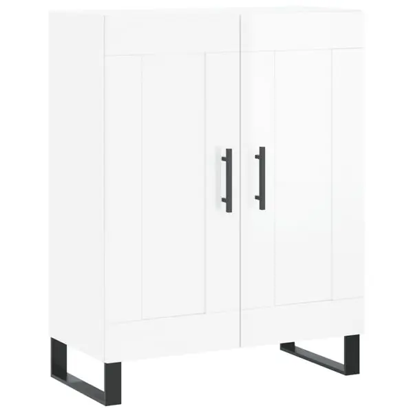 Billigare vidaXL Skänk vit högglans 69,5x34x90 cm konstruerat trä