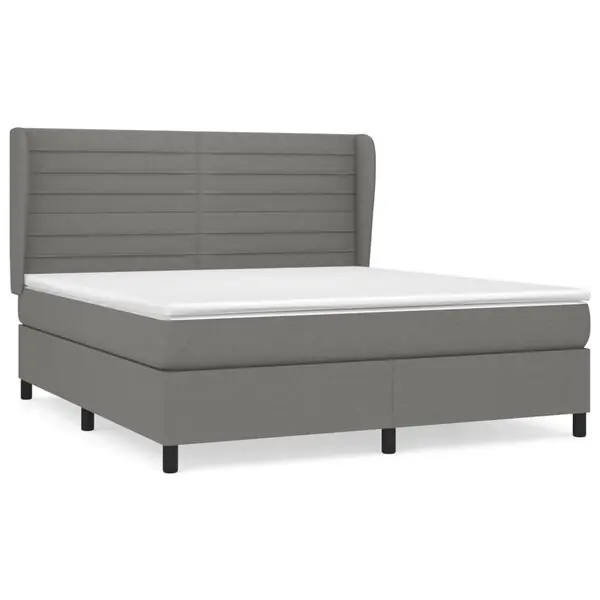 vidaXL Ramsäng med madrass mörkgrå 180x200 cm tyg Erbjudande