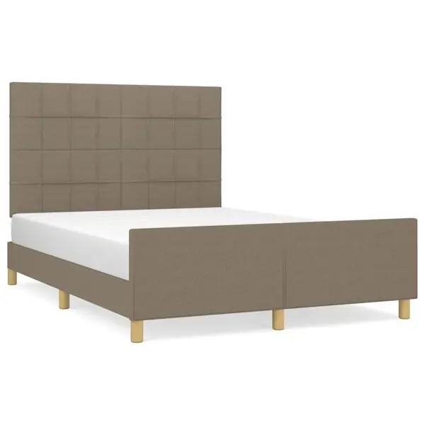 vidaXL Sängram utan madrass taupe 140x190 cm tyg Nyhet