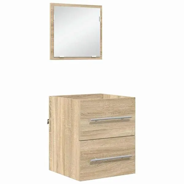 Erbjudande vidaXL Badrumsmöbelset med låda Väggmonterad Brun 41 x 38,5 x 48 cm