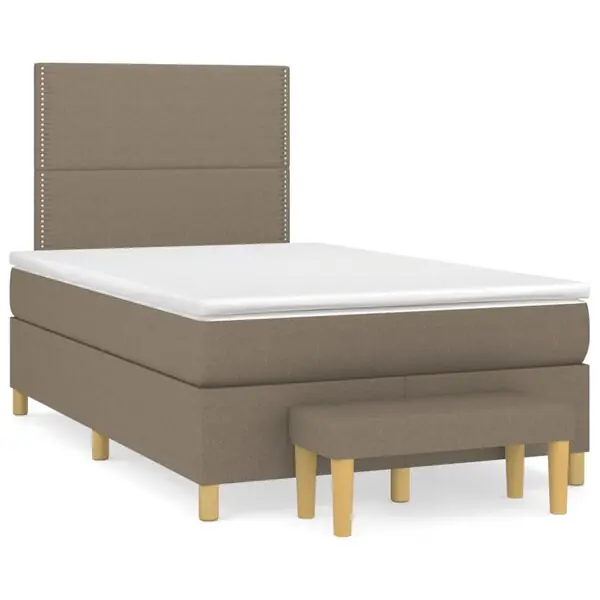 vidaXL Ramsäng med madrass taupe 120x200 cm tyg Billigare