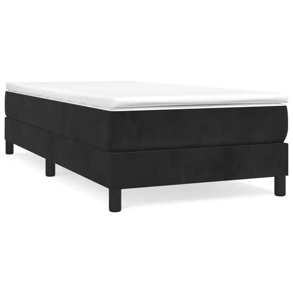 Endast denna vecka vidaXL Ramsäng med madrass svart 100x200 cm sammet