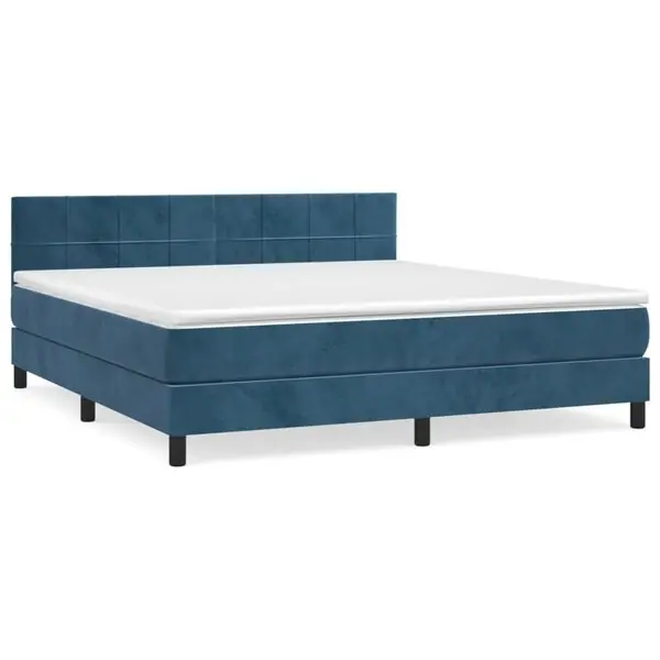 Populär vidaXL Ramsäng med madrass mörkblå 160x200 cm sammet