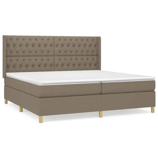 Reapris vidaXL Ramsäng med madrass taupe 200x200 cm tyg