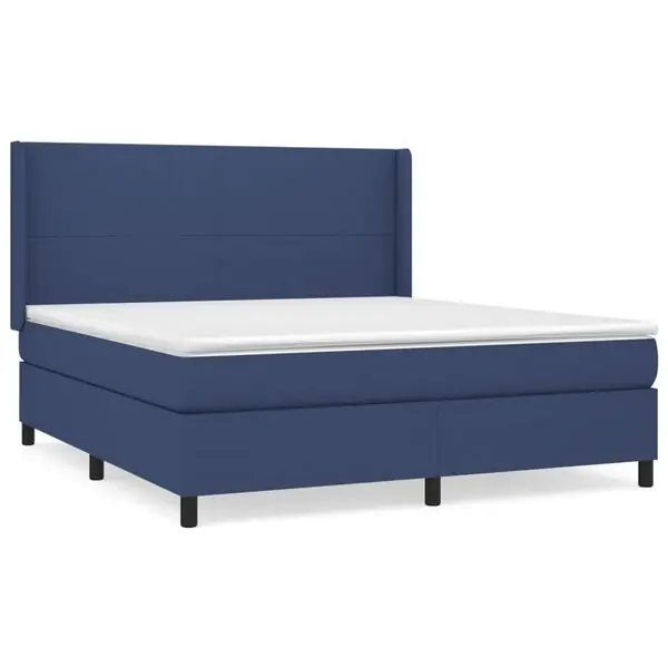 Rea vidaXL Ramsäng med madrass blå 180x200 cm tyg