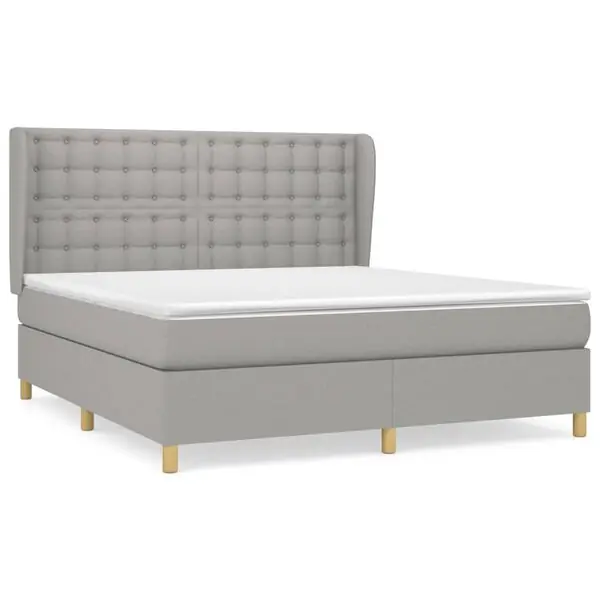 Expressleverans vidaXL Ramsäng med madrass ljusgrå 160x200 cm tyg
