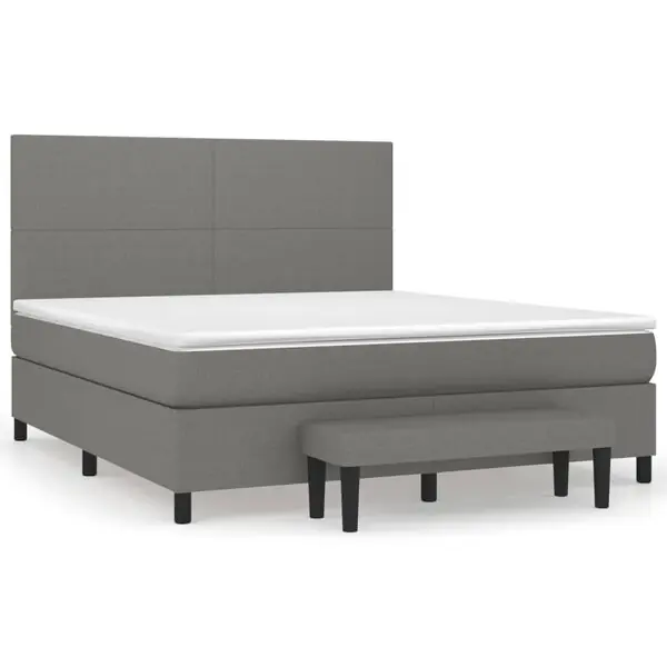 Populär vidaXL Ramsäng med madrass mörkgrå 160x200 cm tyg