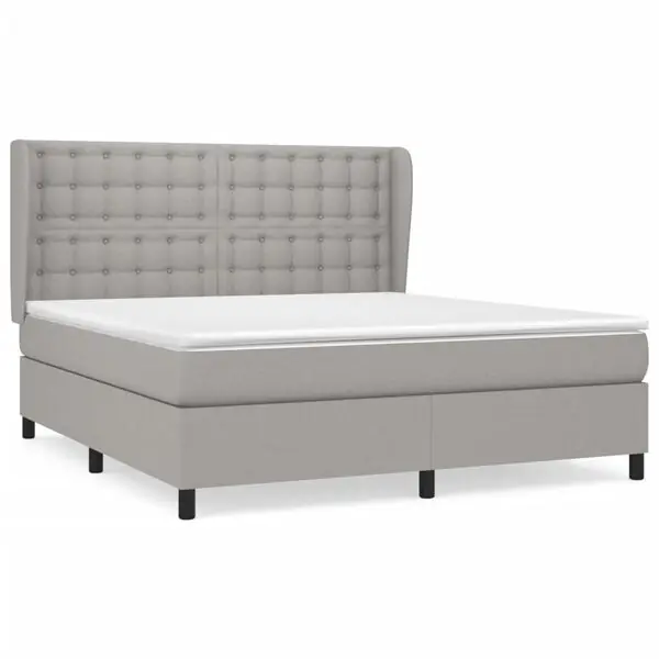 vidaXL Ramsäng med madrass ljusgrå 180x200 cm tyg Outlet