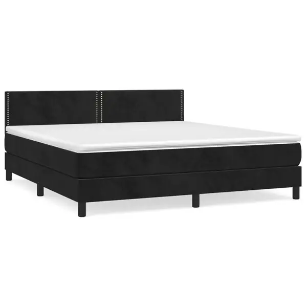Beställ nu vidaXL Ramsäng med madrass svart 180x200 cm sammet