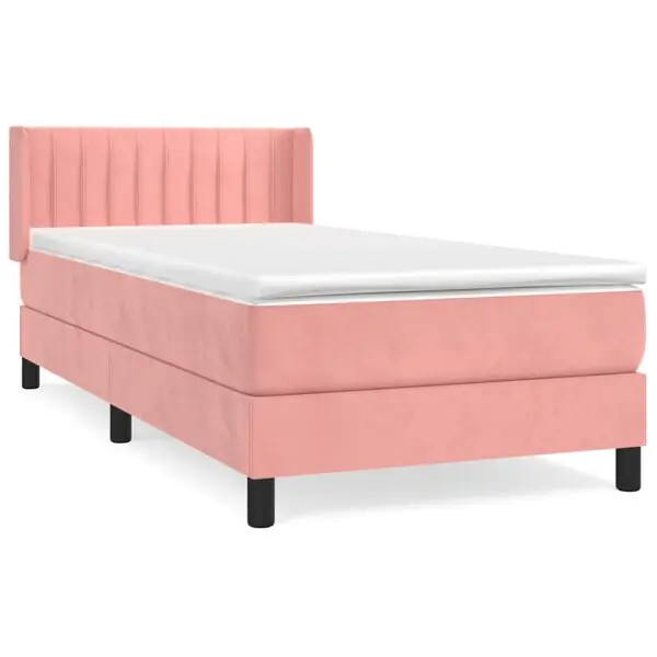 vidaXL Ramsäng med madrass rosa 90x200 cm sammet Outlet