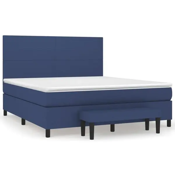 Reapris vidaXL Ramsäng med madrass blå 180x200 cm tyg