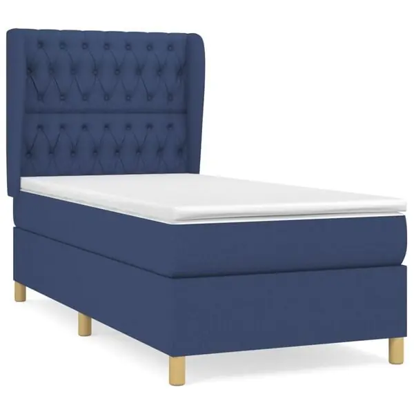 vidaXL Ramsäng med madrass blå 100x200 cm tyg Outlet