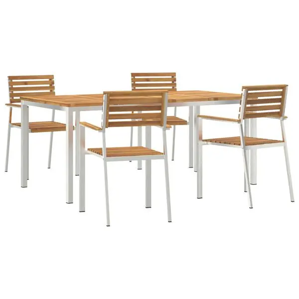 vidaXL Trädgårdsmöbelset 5 pcs Brun Massivt Akaciaträ Utförsäljning
