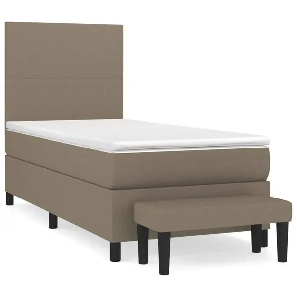 vidaXL Ramsäng med madrass taupe 90x200 cm tyg Nedsatt pris